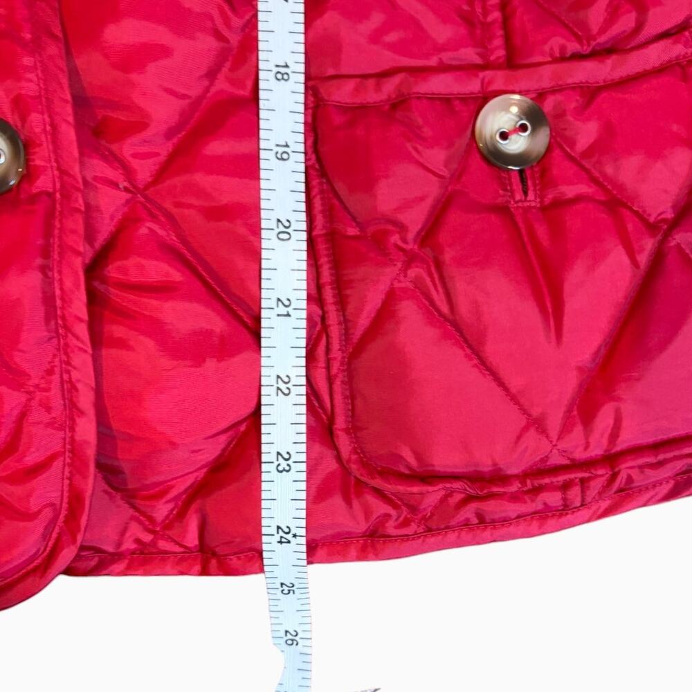Talbots Petites Women's Quilted Down Puffer Vest XL Red Paisley Lining - Picture 5 of 9
